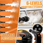 Handheld Steam Cleaner 1200ML Large Capacity Steamer for Cleaning, 6-Level Handle Remote Control Steamer, High Pressure Steam Cleaner for Home, Kitchen, Car, Windows - 12 Attachments Cleaning Tools