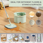True & Tidy® 6-Pack 9 inch Extra Thick Microfiber Pad Refill for SPIN-800 TrueClean Mop & Bucket Square, Compatible with M16 and Most Square Spin Mop and Bucket, Machine Washable up to 100x