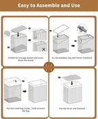 Bamboo Toilet Paper Storage with Lid & Handel, 8 Gallons (30L), Sturdy Toilet Paper Basket, Organizer for Bathroom, Kitchen, Holder with Storage, Walnut