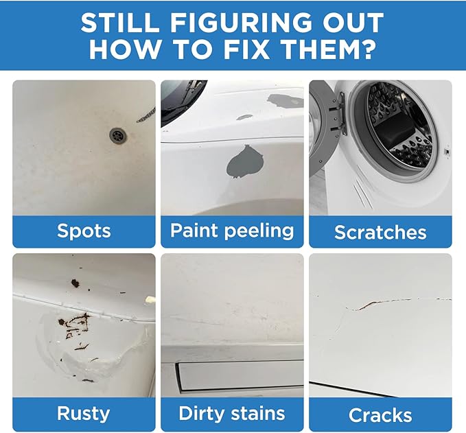 Appliance Paint White Appliance Touch Up Paint High-Gloss White Touch Up Paint Pen Scratch Repair for Appliances Refrigerators Metal Surfaces Dishwasher Dryer Microwave Washers