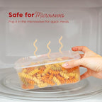 IRIS USA 44 PC Plastic Food Storage Containers With Lids | 22 Meal Prep Containers & 22 Lids| Leftovers Office Lunch Snack Fruit, Microwave Dishwasher Freezer Safe, BPA Free, Clear/Red