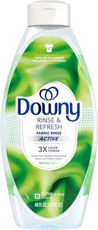 Downy RINSE & REFRESH Laundry Odor Remover and Fabric Softener for Activewear, Active Fresh Scent, 48 oz