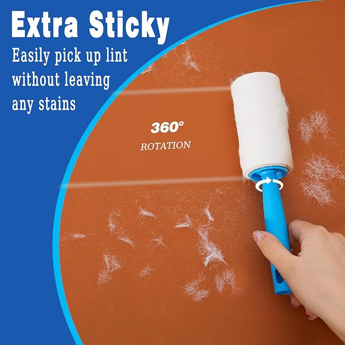 Lint Rollers Refills for Pet Hair Extra Sticky 600 Sheets Portable Pet Lint Remover for Clothes, Furniture, Carpet, Dog and Cat Hair Removal