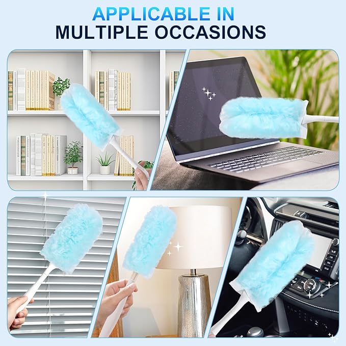 10 PCS Disposable Dusters Refills Compatible with Swiffer,Bulk Heavy Duty 360 Degree Duster Replacement Head for Blinds Ceiling Fans and Furniture Dusting