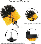 8 Pack Drill Brush Attachment Set,1/4in Power Scrubber Brush + Extend Long Attachment,Multi-Purpose Brush Drill Attachment, Power Cleaning Scrub Brush for Bathroom, Tub, Tile, Corner