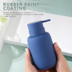 Blue Soap Dispenser Bathroom,Ceramic Soap Dispenser Lotion Pump Dish Soap Dispenser for Kitchen,16oz Refillable Liquid Hand Wash Dispenser for Bathroom (Rubber Paint)