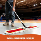 36" Commercial Dust Mops for Floor Cleaning Heavy Duty Floor Duster Mop with Long Handle Hotel Gym Household Cleaning Supplies for Hardwood, Tiles, Marble Floors (Red)