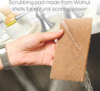 Full Circle Neat Nut Walnut Shell Scouring Pads, Non-Scratch, Set of 3 (Pack of 6)
