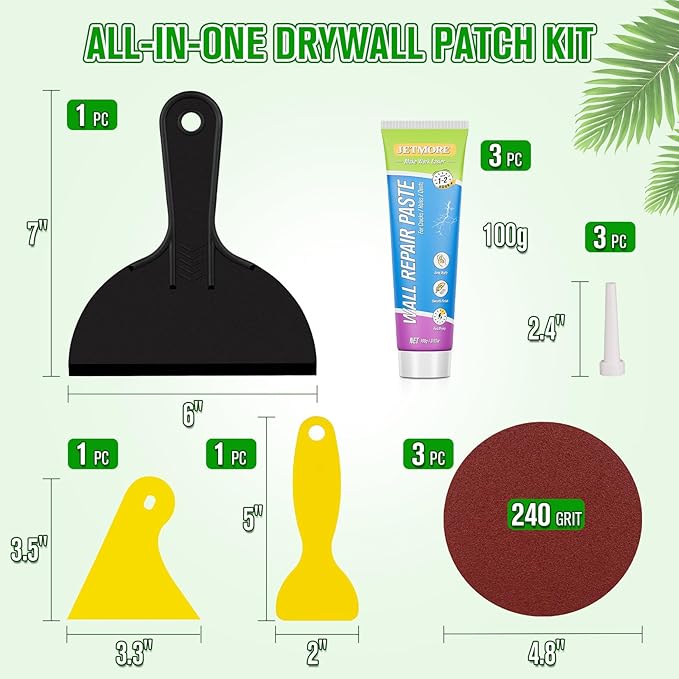 12 Pcs Drywall Repair Kit, Spackle Wall Repair, Wall Hole Filler, Wall Putty Hole Repair, Wall Mending Agent Quick and Easy Solution, Plaster Wall Repair, Spackle for Drywall
