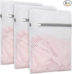 Muchfun 3Pcs Durable Honeycomb Mesh Laundry Bags for Delicates 9 x 12 Inches (3 Small)