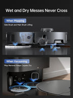 DREAME X40 Ultra Robotic Vacuum with Removable & Liftable Mop, 12,000Pa Suction, Side Brush Extensive Cleaning, 158°F Mop & Washboard Self Cleaning, Auto-Empty, Auto Refill, liftable Brushes