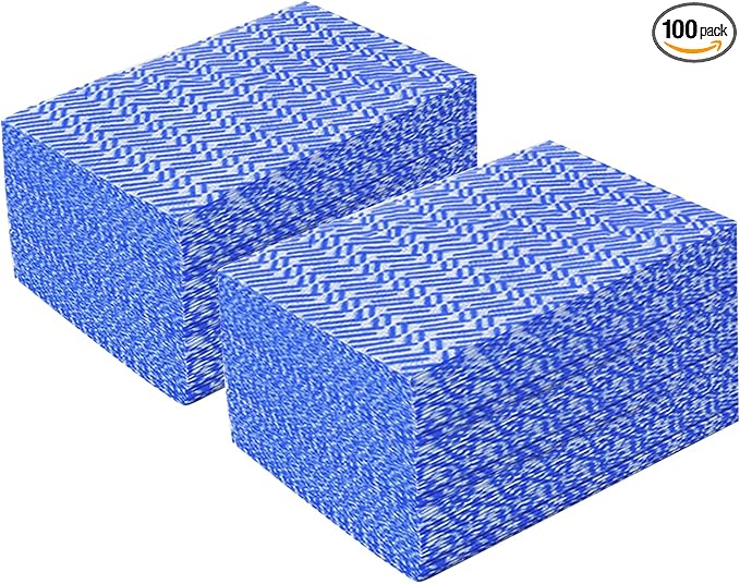 JEBBLAS Reusable Handi Wipes Disposable Cleaning Towels Dish Cloths, 100 Count/Pack, Blue