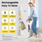 Electric Spin Scrubber, Cordless Cleaning Brush Shower Scrubber Up to 550 RPM with 9 Replaceable Brush Heads, Bathroom Scrubber Adjustable Extension Handle for Bathroom Kitchen Car (Yellow)