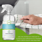CLEAN+GREEN VinegarTech Glass Cleaner Spray - Cleaning Vinegar- Vinegar For Cleaning Purpose - Glass Cleaner, Window Cleaner, Bathroom Glass Cleaner- Spray Cleaner for House Supplies- 24 Fl Oz