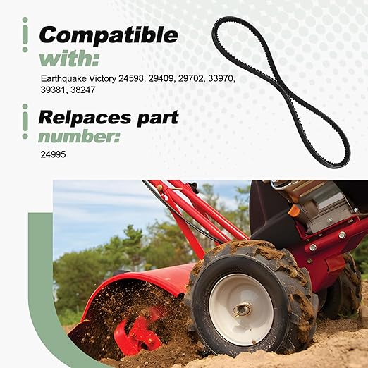 Reverse Belt Drive Belt V-Belt 3LXA Compatible with Earthquake Victory 24598 29409 29702 33970 39381 38247 Rear Tine Tiller Repalce 24995