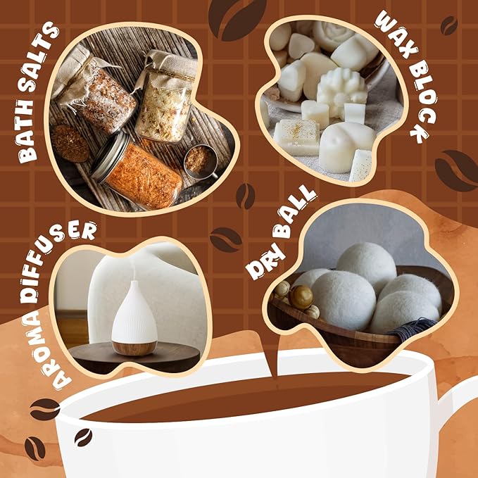 Coffee Fragrance Oils Set, Essential Oil for Diffuser, Diffuser Oil, Use for Soap Candle Making,Caramel Apples, Pumpkin Pie, Candy Corn, Halloween Cookies, Popcorn Balls, Snickers Bars