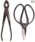 BambooMN Bonsai Basics Set - 8" Concave Cutter, 7" Heavy Duty Shear - 1 Set