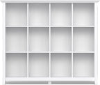 SIMPLIHOME Acadian Bookcase - 57 inch Tall 12-Cube Solid Wood Storage Display Unit in White, Transitional Cube Organizer for Living Room, Study Room or Office with Fixed Shelves and Tapered Legs