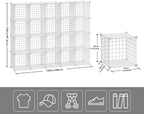 HUBSON Wire Cube Storage Organizer, Book/Toy/Craft/Potted Plants and petCloset Organizers and Storage Shelves, 20-Cube Freely Combinable Metal Grids Storage Shelf,White Plus Iron