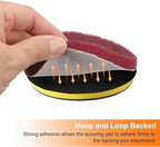 HARFINGTON 20pcs Scrubber Scouring Pads 400 Grits 5 Inch Drill Power Brush Hoop and Loop Surface Conditioning Disc Drill Scuffing Disc Scrub Pads for Home Kitchen Cleaning, Red