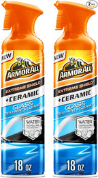 Armor All Extreme Shield + Ceramic Glass Treatment and Cleaner, Car Glass Cleaner Spray and Water Repellant, 18 Oz Each, 2 Pack