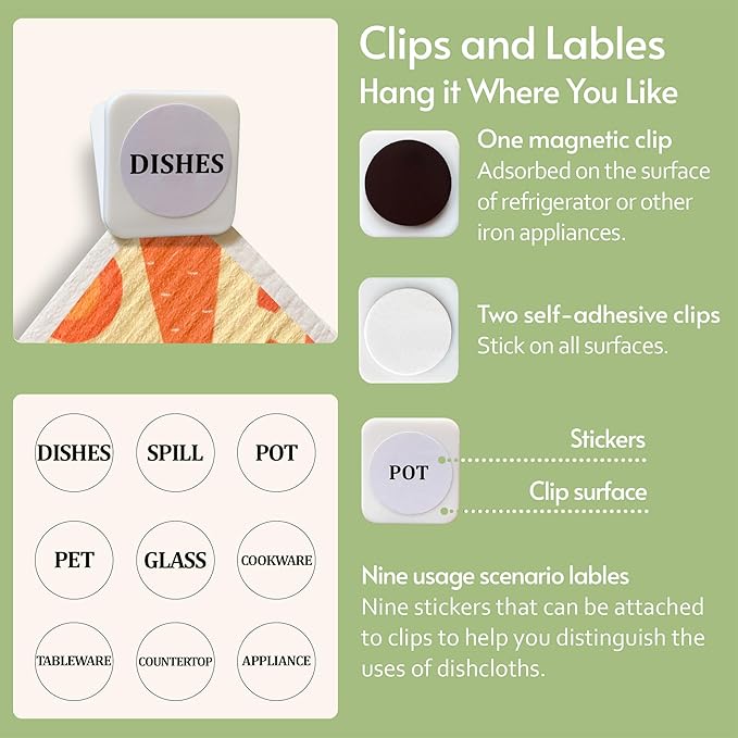 Reusable Paper Towels, Swedish Dishcloths for Kitchen 8-Pack, Non-Scratch Swedish Dish Towels, Super Absorbent Cellulose Dish Cloths, No Odor Dish Rags