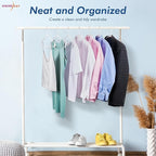 HOUSE DAY White Plastic Hangers 100 Pack, Plastic Clothes Hangers with Built-in Hooks, Durable and Strong Coat Hangers for Closet, Space Saving Clothing Hanger for Shirts, Coats, Skirt, Dress