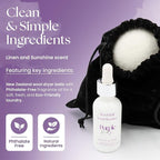 Purple Duck Wool Dryer Balls with Scent Booster – Reusable Dryer Balls for Laundry, Softens Fabrics, Reduces Static, Includes Scent Booster - Linen & Sunshine 1 Oz