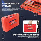 61Pcs Thread Chaser Repair Kit, Rethread Repair Tool, UNC UNF & Metric Thread Restorer Set with Thread Pitch Gauge