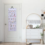 Lolalet Hanging Earring Holder Organizer with 20 Hooks for Women, Earring Organizer Wall Earrings Hanger Pierced Earring Storage, Felt Stud Earring Display, 608 Holes for Earrings- Grey, 1 Pack