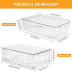 6 Pack Clear Stackable Storage Drawers, 3.95" H Easily Assemble Acrylic Organizer Bins - Multi-Use for Make up, Closet, Pantry, Bathroom, Medicine, Kitchen Cabinet & Undersink Organization