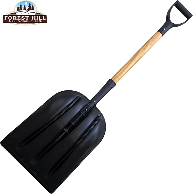 Forest Hill Manufacturing General Purpose Poly Gardener Scoop Shovel (Black Poly, 48-Inch)