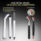 Small Cleaning Brush Set 3pcs—Crevice Brushes for Cleaning—Scrub Brushes Set with Silicone Tipped Scrub Brush—Stiff Handle Miniature Cleaning Brush for Kitchen Uensils, Tight Spaces, Tub, Shower