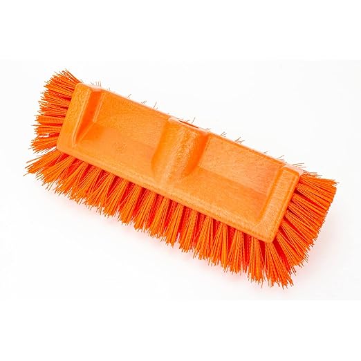 SPARTA Multi-Level Tile Scrub Brush 12" Wide Brush Head, Heavy-Duty Tile Cleaning Brush with End Bristles for Commercial Tiles, Tubs and Floor, Plastic, 12 Inches, Orange, (Pack of 12)