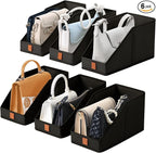 DIMJ Closet Organizers for Purses and Bag Storage, Small Storage Bins Foldable, Storage Baskets for Shelves, Wardrobe, Bedroom, Office - Fabric Cube Storage 6 Pack(Black, 5.9 x 11.8 x 6.7 in)