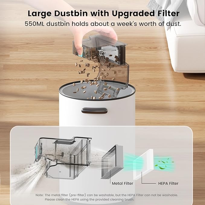 Lefant M310 Robot Vacuum Cleaner, 4500Pa Strong Suction with PreciSense Avoiding, Slim, Self-Charging, 160Mins Runtime, App/Wi-Fi/Alexa, Ideal for Pet Hair & Hard Floor Cleaning