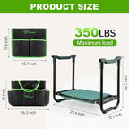 Bluesea Garden Kneeler and Seat - 2-in-1 Heavy Duty Garden Stool & Thick Kneeling Pad with Tool Pouch, Foldable Garden Bench for Planting, Weeding, Seniors, Women (350lbs Capacity)