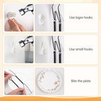 Bilillo 9-Piece Stainless Steel Wall Plate Hangers, 4/6/8 Inch Invisible Decorative Wire Plate Holders with 9 Pieces Wall Hooks for 4 to 10 Inch (Black)