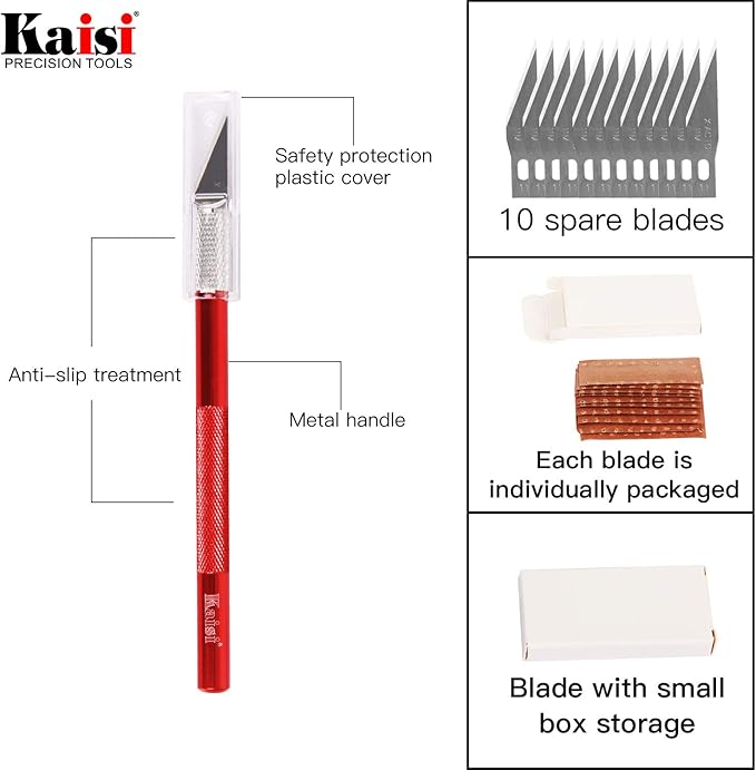Precision Tweezers Set, Kaisi 10 PCS ESD Tweezer Set, Anti-Static Stainless Steel Tweezers Kit Curved Tweezers for Craft, Jewelry, Electronics, Laboratory Work