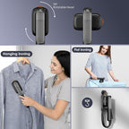 FEPPO Travel Steamer for Clothes, 110-240V Dual Voltage Portable Steamer & Iron 2 in 1, Fast Heat Up, 1100W Powerful Garment Steamer, Large Ceramic Heat Panel for Home & Global & Europe Traveling