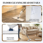 All-in-One Spray Window Squeegee and Floor Mop, 50" Long Handle Spray Squeegee for Window Cleaning, Professional Squeegee with Sprayer for Glass and Window Cleaning