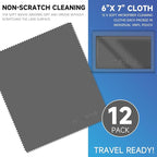 Metene 12 Pack Microfiber Cleaning Cloth (6 "x7"), Individually Wrapped and Equipped with a Storage Box | Microfiber Cloth for Glasses, Screens, Camera Lens and More(Dark Gray)