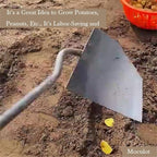 Soil Turning Hoe, Triangle Hoe Garden Tool, Hardened All-Steel Plow Hoe Ridging for Manuring Weeding Planting Digging Soil Leveling Stainless Steel Landscaping Hoe, Bronze