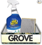 Krud Kutter Professional No Scent Glass Cleaner 32 oz Liquid Bundle with Microfiber Cloth – Streak-Free Window and Mirror Cleaner for Home, Auto, and Office Use – Gift Set (2 Items)