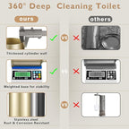 Gold Toilet Brush and Holder Set, Stainless Steel Toilet Brush for Bathroom,Heavy Duty Gold Toilet Bowl Brush and Holder,Deep Cleaning Modern Toilet Cleaner Brush -Space Saving, Covered Brush, Durable