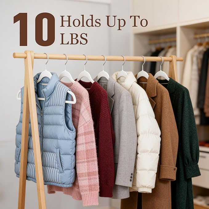 Velvet Hangers 30 Pack, Slim Non-Slip Clothes Hangers Space-Saving for Closet, Heavy Duty for Pants, Coats, Skirts, Jeans, Sweaters and More, Nylon-Flocked, White