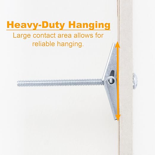 KURUI Heavy Duty Hollow Wall Anchors for Drywall Ceiling, Toggle Bolts and Wing Nut Kit, 28Pcs Metal Drywall Anchors and Screws Assortment Set, 3 Sizes Butterfly Anchors for Hanging 1/8, 3/16, 1/4