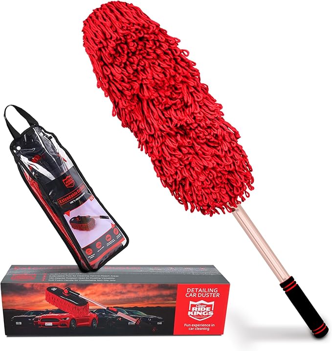 Car Duster Exterior，Scratch Free Soft Brush Kit for,Truck,SUV,RV and Motorcycle,Wax Cotton Hair, Extendable Handle,Car Feather Duster,No Lint，Gifts for Men Women