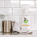 Bundle of ATTITUDE Kitchen Cleaner, EWG Verified, Advanced Degreasing Power, Plant and Mineral-Based, Vegan, Citrus Zest, 27.1 Fl Oz + Dishwashing Liquid, Citrus Zest, 23.7 Fl Oz