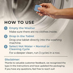 Washing Machine Cleaner Tablets – Deep Clean Washer Descale, Laundry Tub Cleaning Solution, Smell Fresh, Eliminates Buildup & Dirt, For Front & Top Load Washers, Easy-to-Use Tablets, 24 Pack